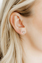 Screwback Stud Earrings - Clara Cross Pearl