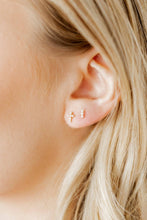 Screwback Stud Earrings - Clara Cross Pearl
