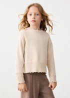 Knitted smooth sweater Beige