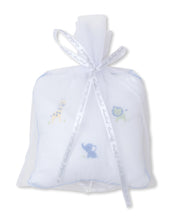 Jungle Friends White/Blue Hand Embroidered Musical Pillow