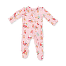 Vintage Reindeer Pink - 2 Way Ruffle Sleeve Zipper Footie