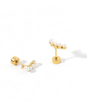 Screwback Stud Earrings - Abigail Pearl Gold