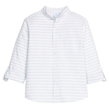 Mandarin Collar Roll Sleeve Shirt, Savannah Stripe