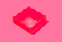 Wavy Acrylic Tray - Square - Hot Pink