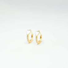White Heart Huggie Earrings