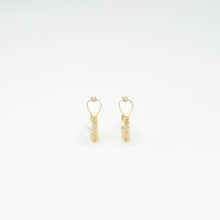 White Heart Huggie Earrings