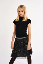 Girls Ruched top, stand-up collar Black