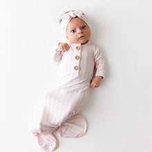 Knotted Gown with Bow Set in Small Sakura Stripe, Newborn