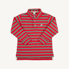 Long Sleeve Prim & Proper Polo Richmond Red, Kiawah Kelly Green & Palmetto Pearl Stripe