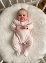 Pink Popcorn Footie with Ruffle Collar