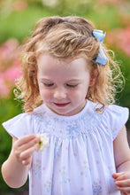 Smocked Bishop Dress Blue Bow Bouquet
