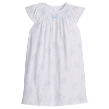 Smocked Bishop Dress Blue Bow Bouquet