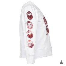 Sequin Holly Jolly Smiley Sleeve White Holly