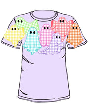 Kids Lavender Multi Gingham Ghost Patch Tee