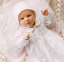Preemie Girls Smocked Bud Take Me Home Gown With Bonnet (P1188)