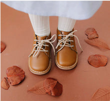 Georgie Scalloped Warm Brown Lace Up Boot
