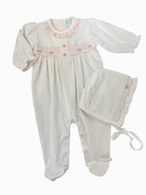 Sweet Pink Dots Smocked Footie