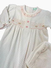 Sweet Pink Dots Smocked Footie