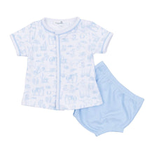Wild West Toile Diaper Cover Set - Light Blue
