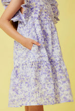 Girls Ditsy Floral Exaggerated Ruffle Sleeve Dress