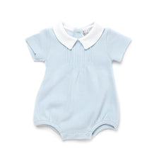 Special Knit Light Blue Pointed Collar Bubble