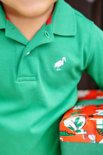 Long Sleeve Prim & Proper Polo Kiawah Kelly Green with Worth Avenue White Stork