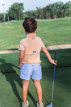 Orange Chiffon Stripe Short Sleeve Pro Performance Polo