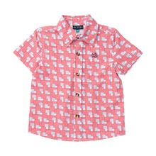 American Flag Plaid Short Sleeve Button Down Shirt