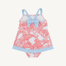 Stratford Scallop Swimsuit, Big fish(red) Beale Street Blue