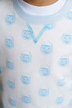 Cassidy Comfy Crewneck Vintage-Prep Pumpkin Pails with Buckhead Blue
