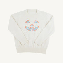 Isaac's Intarsia Sweater Palmetto Pearl with Pumpkin Face