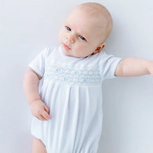 Jacob Smocked Bubble - Light Blue