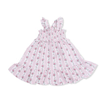 Winding Roses Stripe Smocked Ruffle Sundress