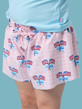 Pink Patriotic Gingham Butterfly Shorts