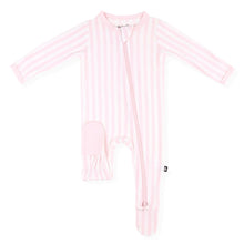 Zippered Footie in Small Sakura Stripe