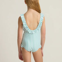 girls tamarin stripe ruffle collar one piece