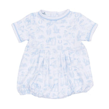 Wild West Toile Short Sleeve Boy Bubble - Light Blue