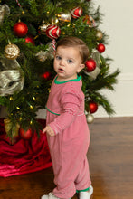 Bennett Romper- Red Stripe/Green