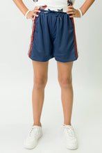 Navy Blue and Red Sequin Shorts