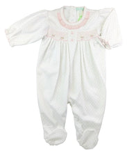 Sweet Pink Dots Smocked Footie