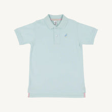 Prim & Proper Polo, Sea Island Seafoam with Beale Street Blue Multicolor Stork