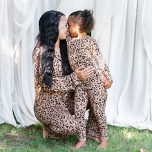 Long Sleeve Pajamas in Latte Leopard