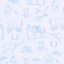 Light Blue Wild West Toile Bib