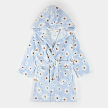 Daisy Print Light Blue Plush Robe