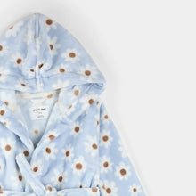 Daisy Print Light Blue Plush Robe