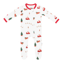 Zippered Footie in Santa Sleigh