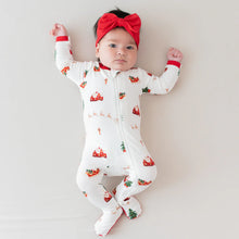 Zippered Footie in Santa Sleigh
