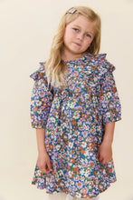 Everly Dress - True Blue Sketched Floral