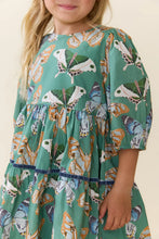 Girls Maribelle Dress, Green Butterfly