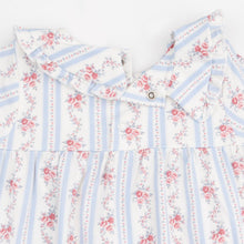 Anna Floral Stripe LS Peter Pan Ruffle Collar Dress Set